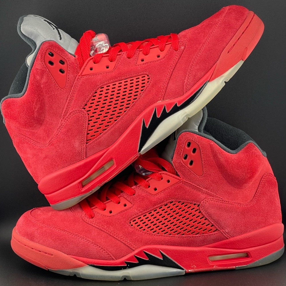 Nike Air Jordan 5 Retro Red Suede 2017 Size 13 136027 602 Red Black
